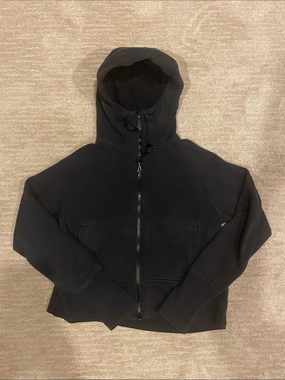 lululemon athletica Womens Black Hooded zip up Scuba